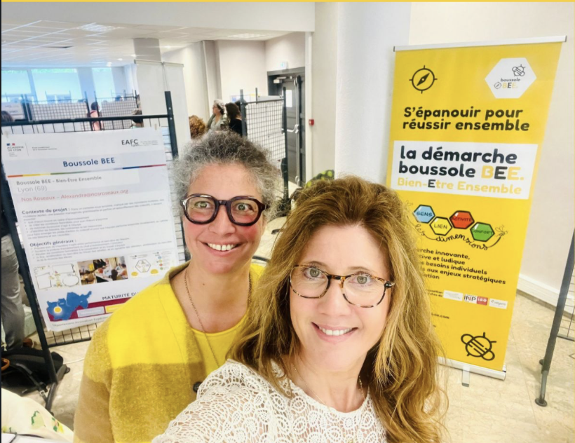 Alexandra Zivy et Amandine d'Autryve-Dufour lors d'une présentation Boussole BEE